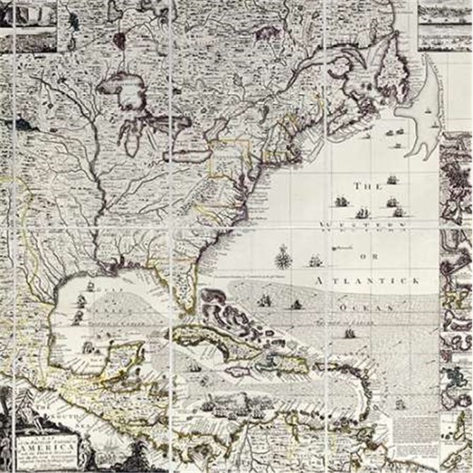 A Map of The British Empire In America - Cuadrostock