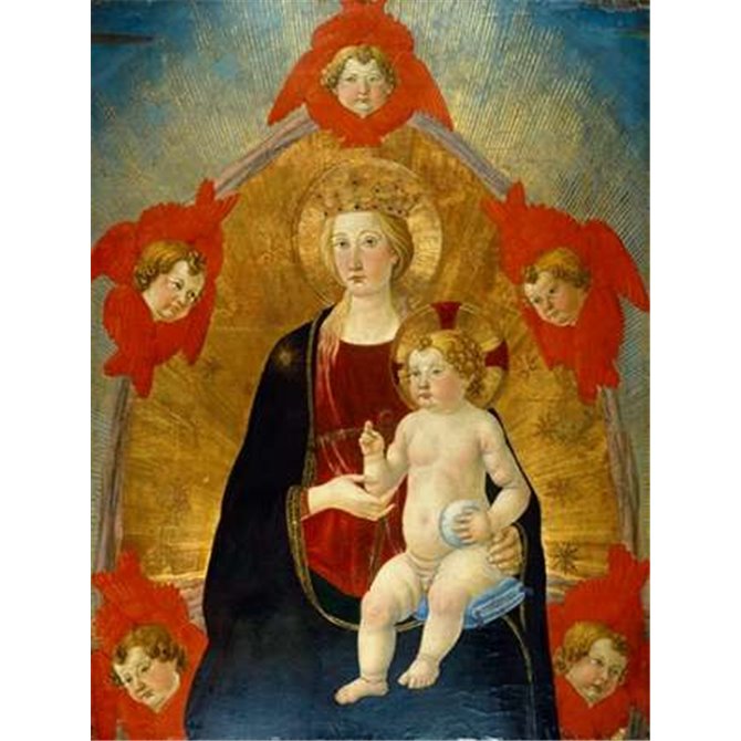 Madonna and Child with Cherubim - Cuadrostock