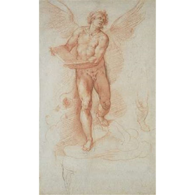 An Angel Holding a Book (recto) - Three Studies of a Falling Male Figure (verso) - Cuadrostock