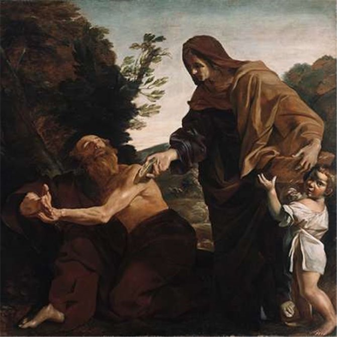 Elijah Receiving Bread from the Widow of Zarephath - Cuadrostock