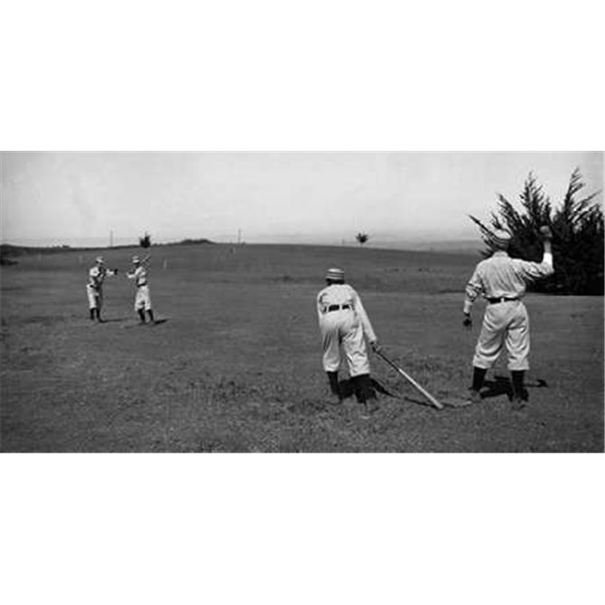 Four Boys With A Ball and Two Bats, Playing Two Old Cat - Cuadrostock