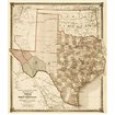 County Map of Texas, and Indian Territory, 1874 - Decorative Sepia - Cuadrostock