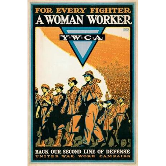 For Every Fighter a Woman Worker - Y.W.C.A., 1918 - Cuadrostock