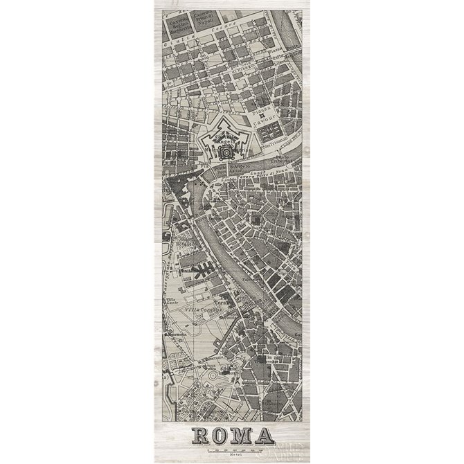 Roma Map Panel in Wood - Cuadrostock