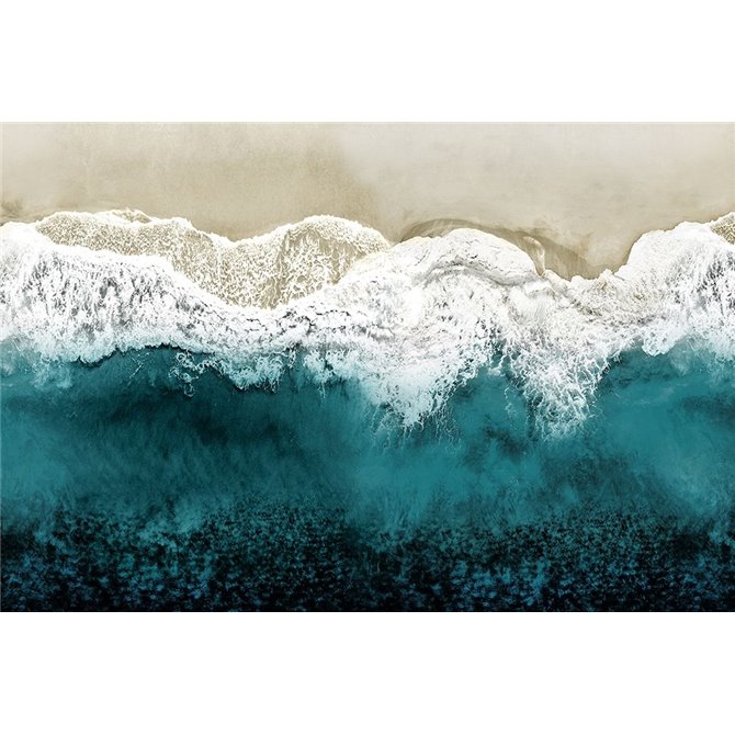 Teal Ocean Waves From Above II - Cuadrostock