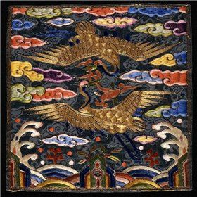 Pair of Badges (Hyungbae) of the Upper Civil Rank with Two Cranes - Cuadrostock