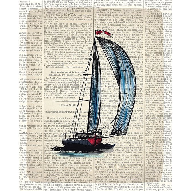 Newspaper Sailboat 1 - Cuadrostock