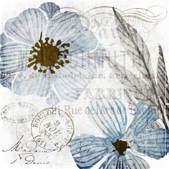 Soft Floral Blue 2 - Cuadrostock