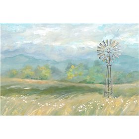 Country Meadow Windmill Landscape - Cuadrostock