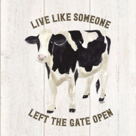 Cuadro para dormitorio - Farm Life Cow Live Like Gate - Cuadrostock