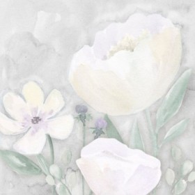 Peaceful Repose Floral on Gray II - Cuadrostock