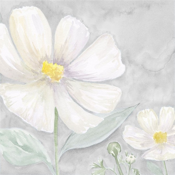 Peaceful Repose Floral on Gray III - Cuadrostock