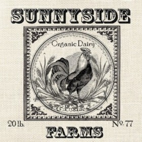 Farmhouse Grain Sack Label Rooster - Cuadrostock
