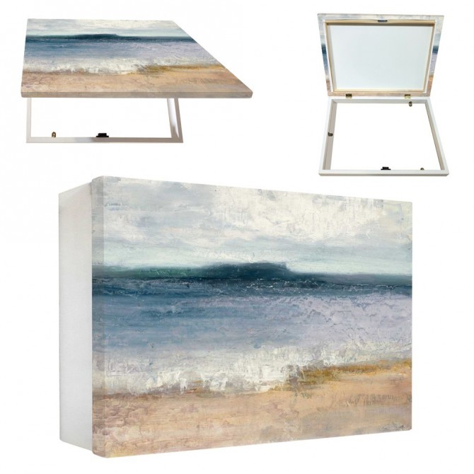 Tapa contador decorativo con escena de playa y mar en tonos relajantes, estilo abstracto- Cuadrostock Tapa contador decorativo con escena de playa y mar en tonos relajantes, estilo abstracto- Cuadrostock