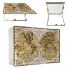 Tapa contador con mapa antiguo del mundo en estilo vintage y tonos tierra- Cuadrostock
