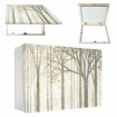 Tapa contador decorativo con árboles en tonos suaves, estilo nórdico minimalista - Cuadrostock