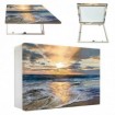 Tapa contador paisaje con imagen de playa al atardecer y reflejos dorados en el agua- Cuadrostock