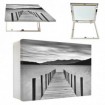 Tapa contador decorativo con fotografía en blanco y negro de muelle sobre el lago, paisaje minimalista - Cuadrostock