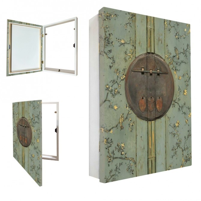 Tapa contador luz vertical blanco con cuadro puerta oriental. - Cuadrostock Tapa contador luz vertical blanco con cuadro puerta oriental. - Cuadrostock