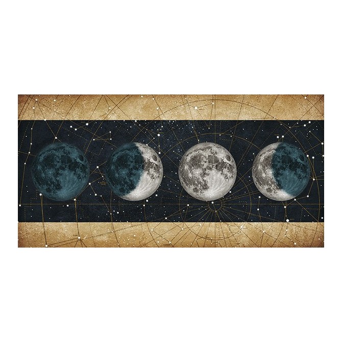 Cuadro Fases de la Luna NOCHE con barras DORADO - Cuadrostock