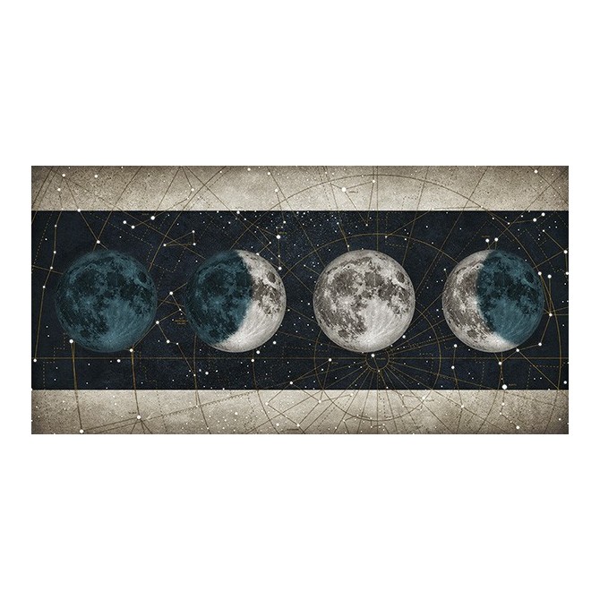Cuadro Fases de la Luna NOCHE con barras BLANCO - Cuadrostock