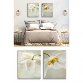 Cuadro para dormitorio - Cuadros Flores blancas- Spring Bonnet I- 2 unidades - Cuadrostock