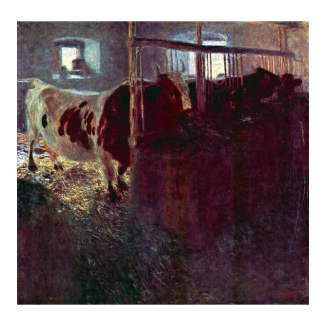 Cows in Stall by Klimt - Cuadrostock