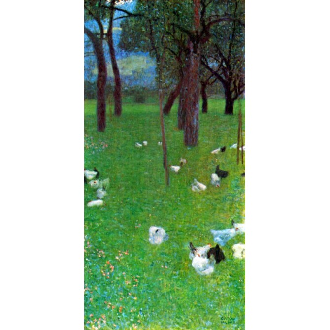 After the rain (garden with chickens in St. Agatha) by Klimt - Cuadrostock