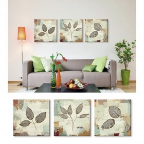 Juego de 3 cuadros decorativos de hojas- Silver Leaves II - Silver Leaves III - Silver Leaves IV - Cuadrostock