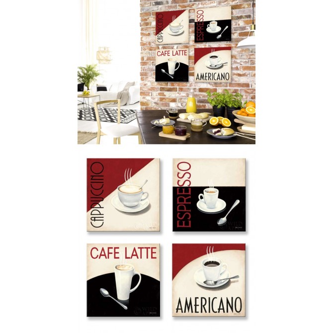 J2J2-M00-Juego de 4 lienzos cuadrados- Cafe Moderne - Cuadrostock J2J2-M00-Juego de 4 lienzos cuadrados- Cafe Moderne - Cuadrostock