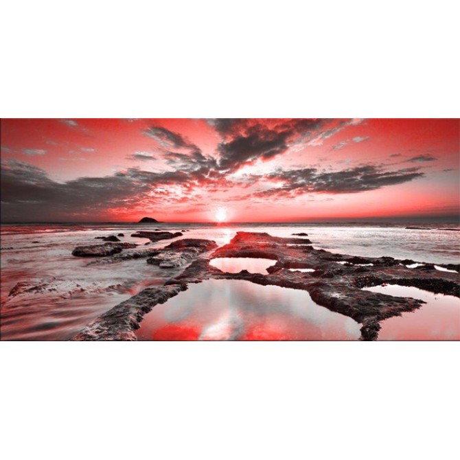 Cuadro 19105542-R / Amanecer en la playa rojo - Cuadrostock
