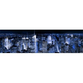 32249751 A / Cuadro Manhattan por la noche azul 140x40 - Cuadrostock
