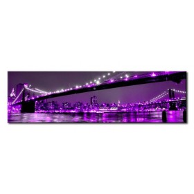 26961609_X / Cuadro Puente Brooklyn violeta 140 x 40 - Cuadrostock