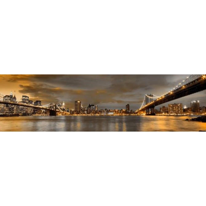 10111095-N / Cuadro Puentes de Brooklyn y New York 140 x 40 - Cuadrostock