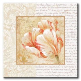 GLA-489_Le Jardin IV / Cuadro Flores, Flor sobre fondo Vintage con Letras - Cuadrostock