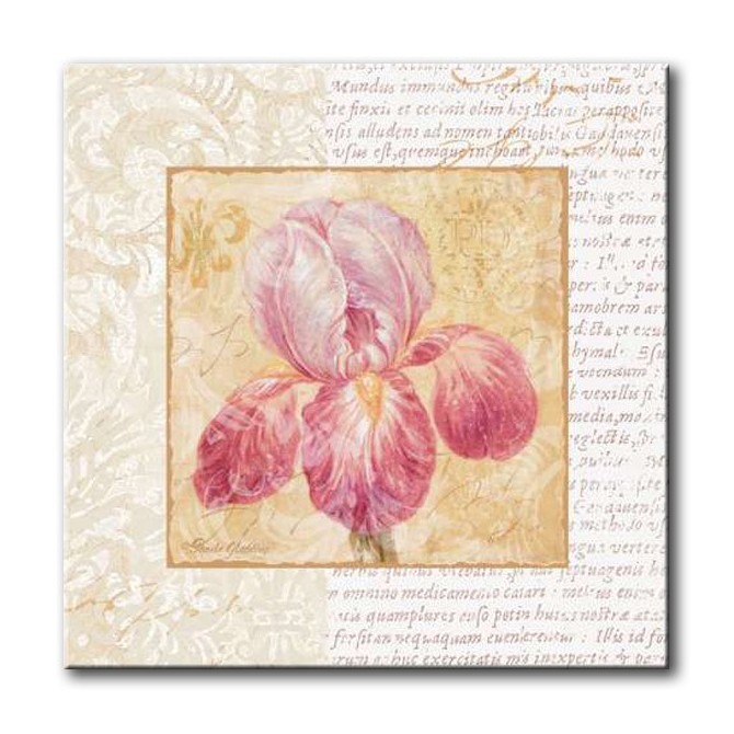 GLA-487_Le Jardin II / Cuadro Flores, Flor sobre fondo Vintage con Letras - Cuadrostock