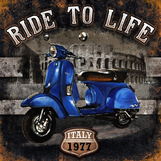 GR3 Cuadro Moto 01 Ride to Life - Cuadrostock
