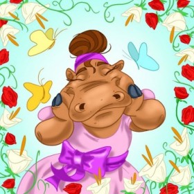 T19b / cuadro Hipopótama bailarina - Cuadrostock