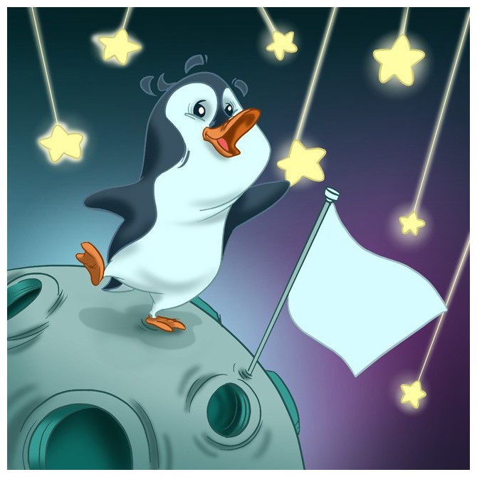 T1b / Cuadro El pingüino y las estrellas - Cuadrostock
