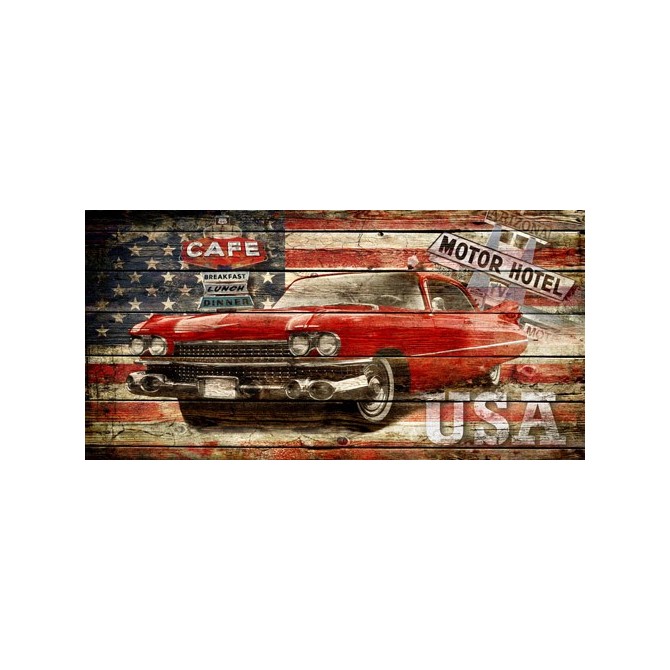 JHR-Cuadro Bandera - USA Collage 02 - Cuadrostock