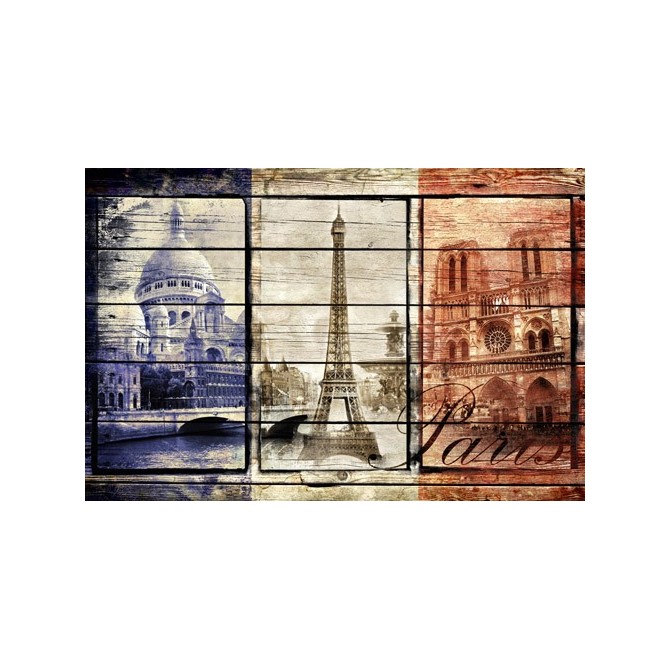 JHR-Cuadro Bandera - Francia Collage 02.02 - Cuadrostock