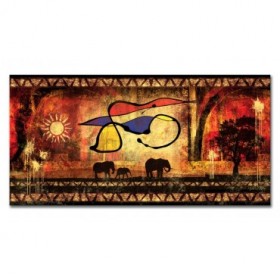 LH-2046 Cuadro Abstracto con Elefantes - Cuadrostock