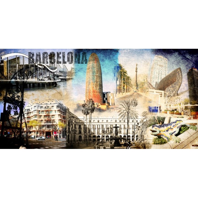 Cuadro Barcelona Collage 01 - Cuadrostock