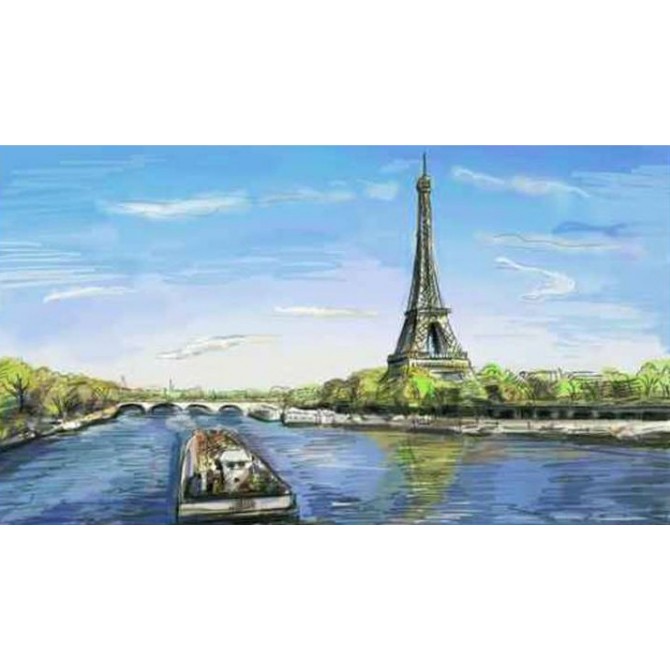 40520504 / Cuadro París, Torre Eiffel ilustración - Cuadrostock