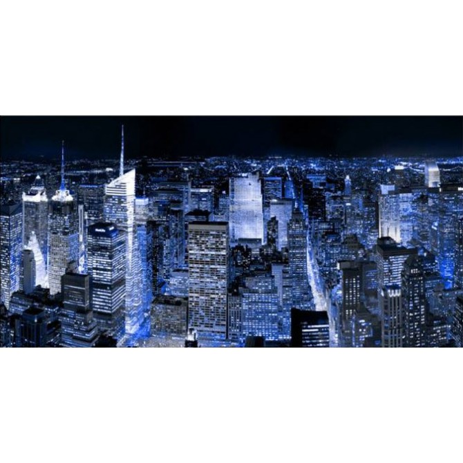32249751 A / Cuadro Manhattan por la noche azul - Cuadrostock