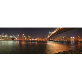 2737568_X / Cuadro New York y puente Brooklyn noche - Cuadrostock