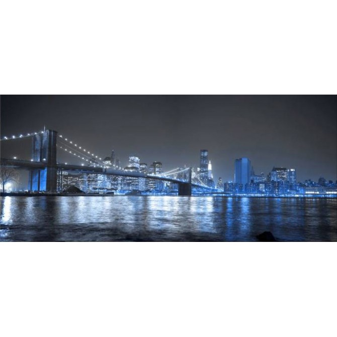 30284684- A / Cuadro Puente de Brooklyn, Nueva York, NY azul - Cuadrostock