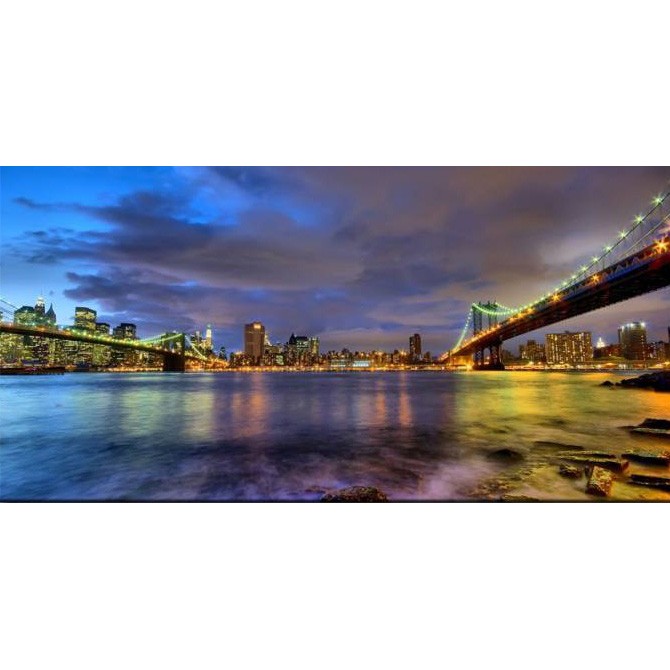 10111095 - Cuadro Puentes de Brooklyn y Nueva York - Cuadrostock