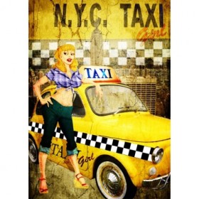 Cuadro Taxi Girl - Cuadrostock