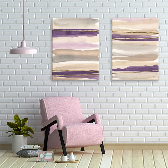 Gilded Amethyst -2 PIECE PAINTING PRINT ON WRAPPED CANVAS SET - 26748-9 - Cuadrostock